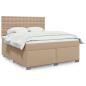 Preview: ARDEBO.de - Boxspringbett Matratze Cappuccino-Braun 180x200 cm Kunstleder