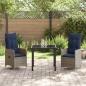 Preview: Garten Essgruppe 3 pcs Grau Poly-Rattan