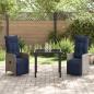 Preview: Garten Essgruppe 3 pcs Grau Poly-Rattan