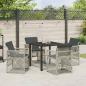 Preview: Garten Essgruppe 5 pcs Hellgrau Poly-Rattan