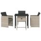 Preview: Garten Essgruppe 5 pcs Hellgrau Poly-Rattan