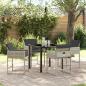 Preview: ARDEBO.de - Garten Essgruppe 5 pcs Hellgrau Poly-Rattan