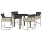 Preview: Garten Essgruppe 5 pcs Hellgrau Poly-Rattan