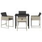 Preview: Garten Essgruppe 5 pcs Hellgrau Poly-Rattan