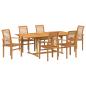 Preview: Garten Essgruppe 7 pcs Braun 200 x 100 x 75 cm Teak-Massivholz