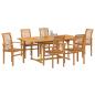 Preview: Garten Essgruppe 7 pcs Braun 200 x 100 x 75 cm Teak-Massivholz