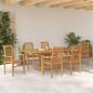 Preview: Garten Essgruppe 7 pcs Braun 200 x 100 x 75 cm Teak-Massivholz