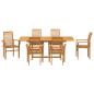 Preview: Garten Essgruppe 7 pcs Braun 200 x 100 x 75 cm Teak-Massivholz