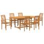 Preview: Garten Essgruppe 7 pcs Braun 200 x 100 x 75 cm Teak-Massivholz