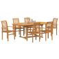 Preview: Garten Essgruppe 7 pcs Braun 200 x 100 x 75 cm Teak-Massivholz