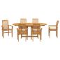 Preview: Garten Essgruppe 7 pcs Braun 200 x 100 x 75 cm Teak-Massivholz