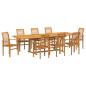 Preview: Garten Essgruppe 9 pcs Braun 280 x 100 x 75 cm Teak-Massivholz