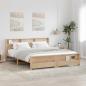 Preview: ARDEBO.de - Bettgestell mit Kopfteil Braun 200 x 200 cm Massivholz Kiefer