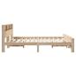 Preview: Bettgestell mit Kopfteil Braun 200 x 200 cm Massivholz Kiefer