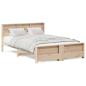 Preview: Bettgestell mit Kopfteil Braun 150 x 200 cm Massivholz Kiefer