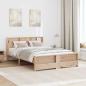Preview: Bettgestell mit Kopfteil Braun 150 x 200 cm Massivholz Kiefer