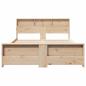 Preview: Bettgestell mit Kopfteil Braun 150 x 200 cm Massivholz Kiefer