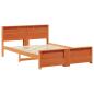 Preview: Bettgestell Wachsbraun 150 x 200 cm Massivholz Kiefer