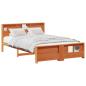 Preview: Bettgestell Wachsbraun 150 x 200 cm Massivholz Kiefer