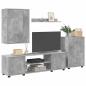 Preview: 4-teilige TV-Schrank Set 4 pcs Betongrau Holzwerkstoff