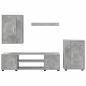 Preview: 4-teilige TV-Schrank Set 4 pcs Betongrau Holzwerkstoff