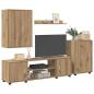 Preview: 4-teilige TV-Schrank Set 4 pcs Eiche handwerklich Holzwerkstoff
