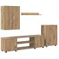 Preview: 4-teilige TV-Schrank Set 4 pcs Eiche handwerklich Holzwerkstoff