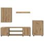 Preview: 4-teilige TV-Schrank Set 4 pcs Eiche handwerklich Holzwerkstoff