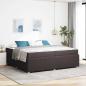 Preview: ARDEBO.de - Bettgestell mit Matratze Dunkelbraun 200 x 200 cm Stoff