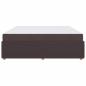 Preview: Bettgestell mit Matratze Dunkelbraun 200 x 200 cm Stoff