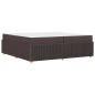 Preview: Bettgestell mit Matratze Dunkelbraun 200 x 200 cm Stoff