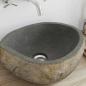 Preview: Basin Hellgrau (38-45) x (30-35) x 15 cm Flussstein