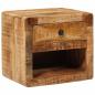 Preview: ARDEBO.de - Wandmontierter Nachtschrank mit Regal Braun 40 x 30 x 36 cm
