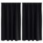 Preview: Vorhänge mit Vorhängen 2 pcs Schwarz Polyester
