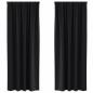 Preview: Vorhänge mit Vorhängen 2 pcs Schwarz Polyester