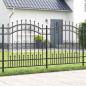 Preview: ARDEBO.de - Gartenzaun Grau 165 cm Pulverbeschichteter Stahl