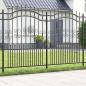 Preview: ARDEBO.de - Gartenzaun Grau 190 cm Pulverbeschichteter Stahl