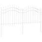 Preview: Gartenzaun Weiß 140 cm Pulverbeschichteter Stahl