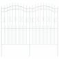 Preview: Gartenzaun Weiß 215 cm Pulverbeschichteter Stahl