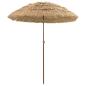 Preview: Strandparasol Braun Ø 160 x 196 cm Stahl