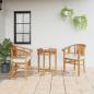 Preview: ARDEBO.de - Gartenstühle 2 pcs Braun 63 x 58 x 89 cm Teak-Massivholz