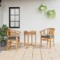 Preview: ARDEBO.de - Gartenstühle 2 pcs Braun 63 x 58 x 89 cm Teak-Massivholz