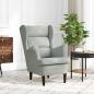 Preview: Sessel Hellgrau 71 x 92 x 91 cm Samt