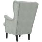 Preview: Sessel Hellgrau 71 x 92 x 91 cm Samt