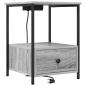 Preview: Nachttisch mit Ladestation 2 pcs Grau Sonoma Holzwerkstoff