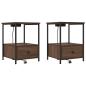 Preview: Nachttisch mit Ladestation 2 pcs Braune Eiche Holzwerkstoff