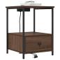 Preview: Nachttisch mit Ladestation 2 pcs Braune Eiche Holzwerkstoff