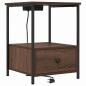 Preview: Nachttisch mit Ladestation 2 pcs Braune Eiche Holzwerkstoff