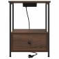 Preview: Nachttisch mit Ladestation 2 pcs Braune Eiche Holzwerkstoff