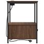 Preview: Nachttisch mit Ladestation 2 pcs Braune Eiche Holzwerkstoff